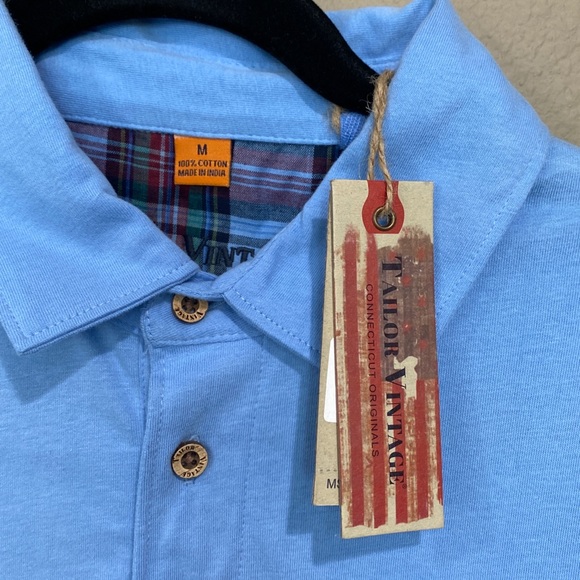 Tailor Vintage Connecticut Originals Men’s Polo Shirt Blue Size Medium NWT - Picture 6 of 7